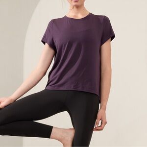 NWT Athleta Purple Short Sleeve Flowy Top